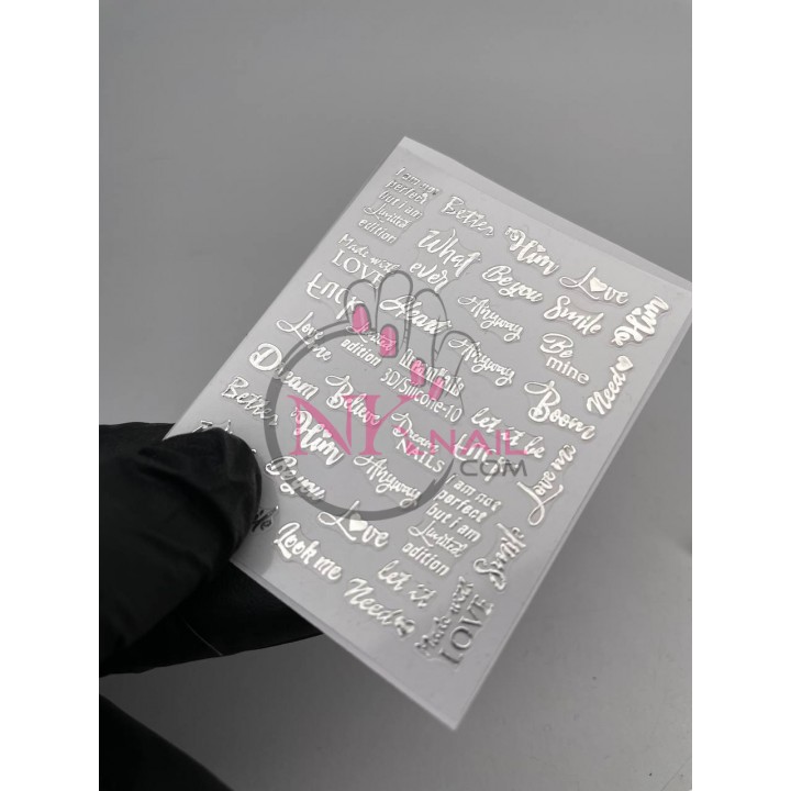Стикер Dream Nails 3D/Silicone-10 срібло